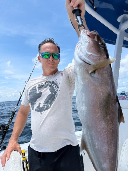 Chief Bage with his catch.