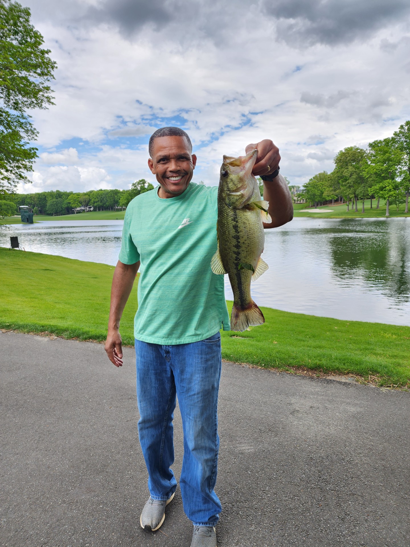 Chief Jennings shows off his catch.