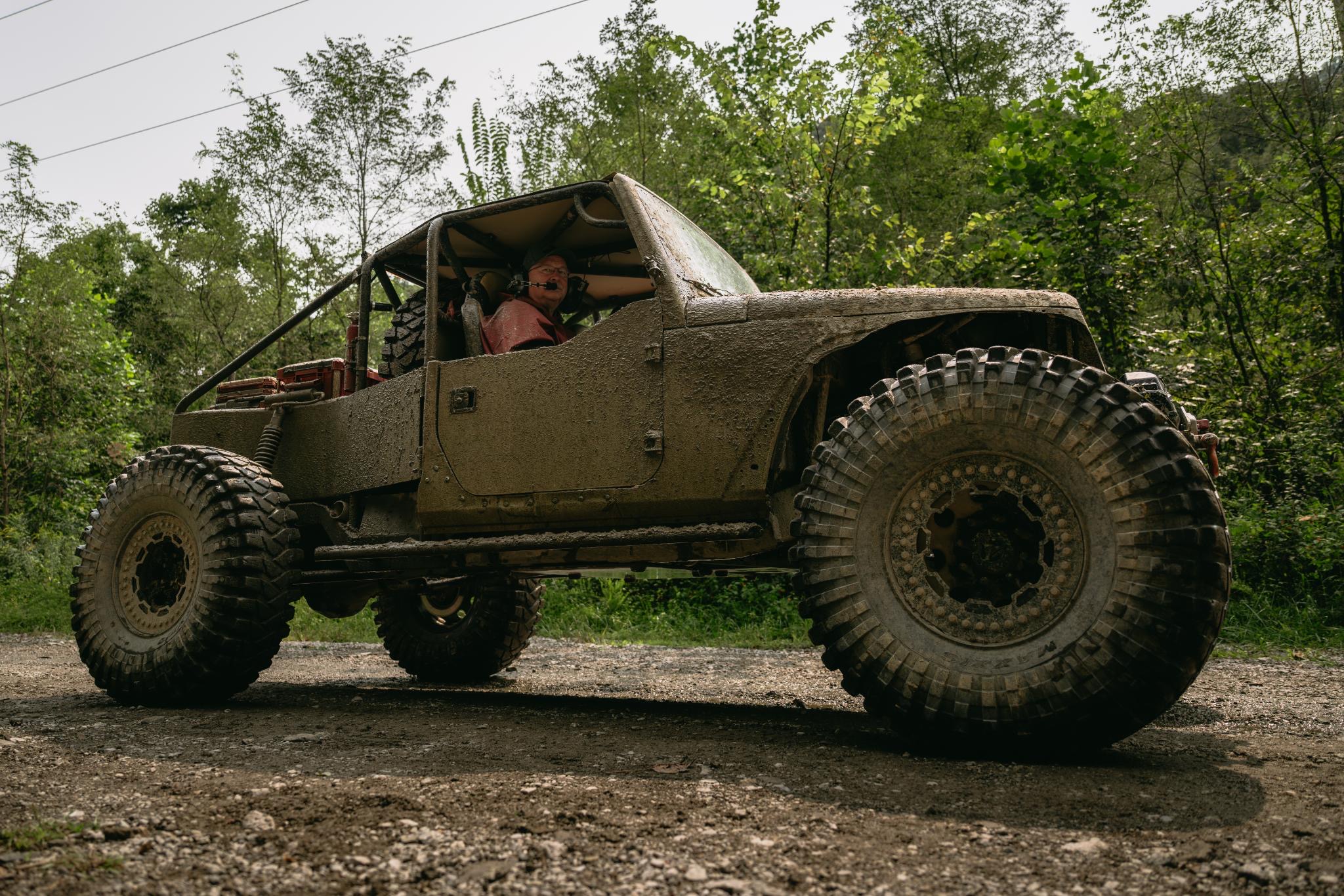Chief Sult in an off-road vehicle.